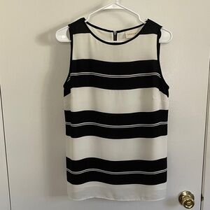 Chico's Monochrome Striped Sleeveless Blouse